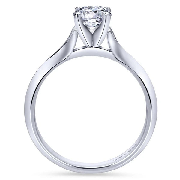 14K White Gold Round Diamond Engagement Ring