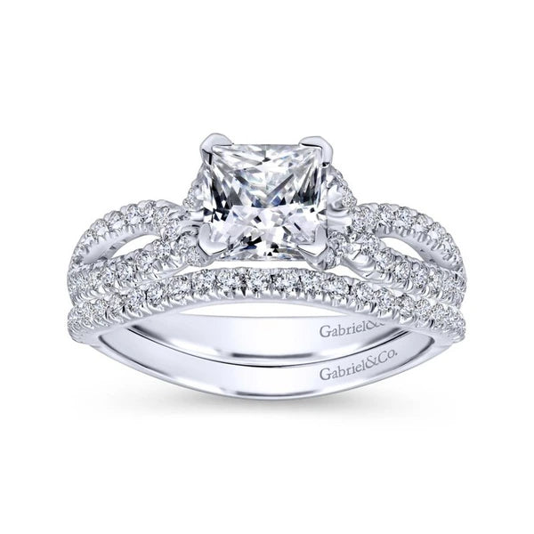 14K White Gold Princess Cut Diamond Engagement Ring