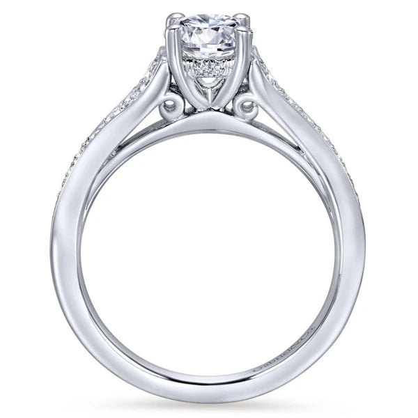 14K White Gold Round Diamond Engagement Ring