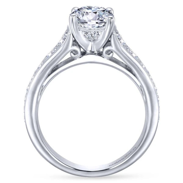 14K White Gold Round Diamond Engagement Ring