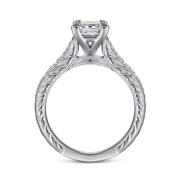 14K White Gold Princess Cut Diamond Engagement Ring