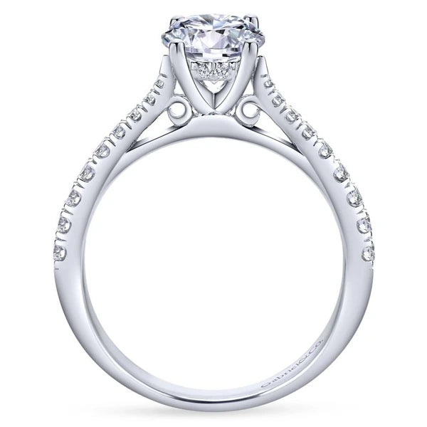 14K White Gold Round Diamond Engagement Ring