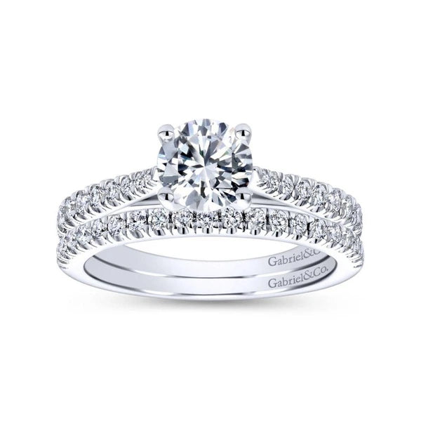 14K White Gold Round Diamond Engagement Ring