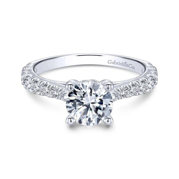 14K White Gold Round Diamond Engagement Ring