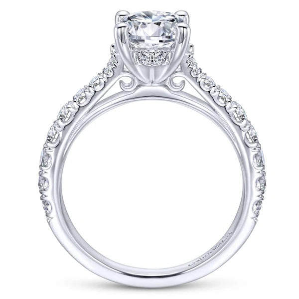 14K White Gold Round Diamond Engagement Ring