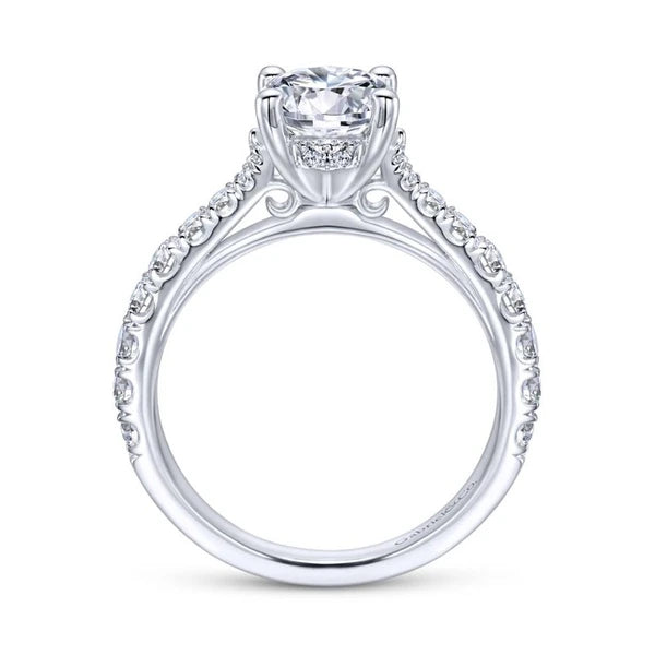 14K White Gold Round Diamond Engagement Ring