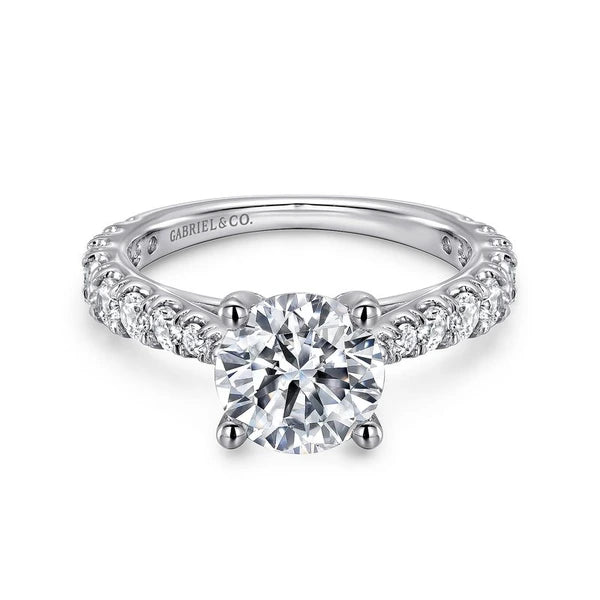 14K White Gold Round Diamond Engagement Ring