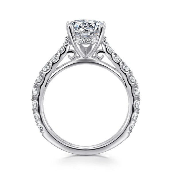 14K White Gold Round Diamond Engagement Ring