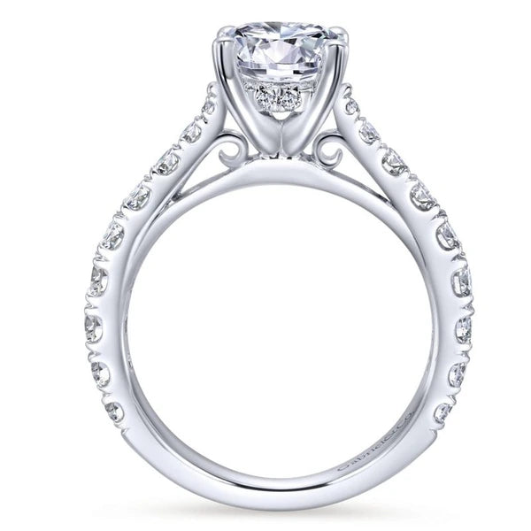 14K White Gold Round Diamond Engagement Ring