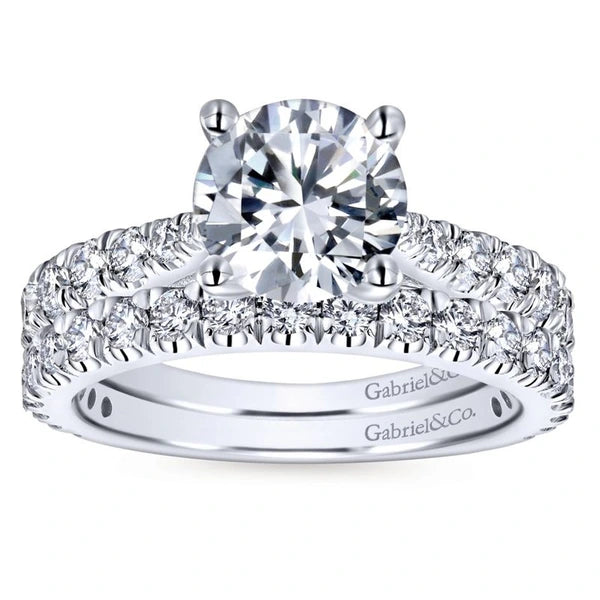 14K White Gold Round Diamond Engagement Ring
