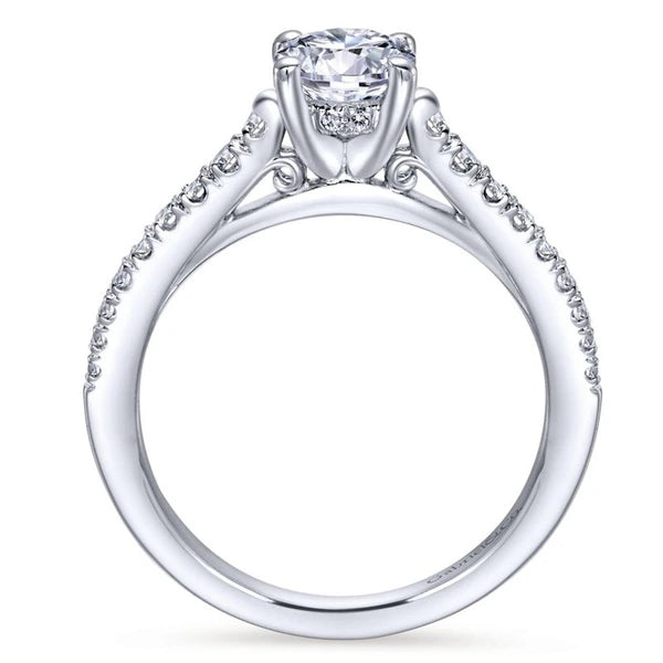 14K White Gold Round Diamond Engagement Ring