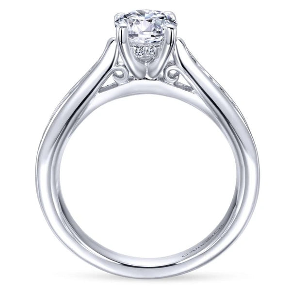 14K White Gold Round Diamond Engagement Ring