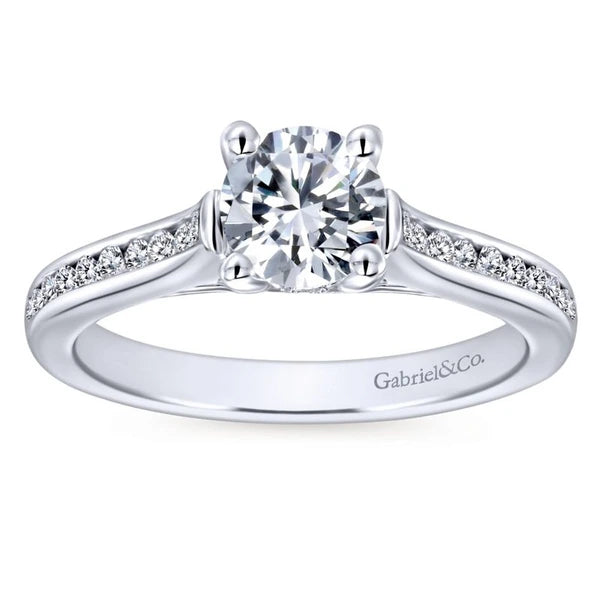 14K White Gold Round Diamond Engagement Ring