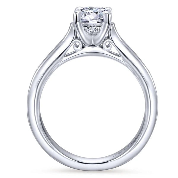 14K White Gold Round Diamond Engagement Ring