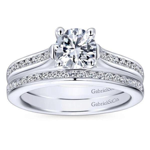 14K White Gold Round Diamond Engagement Ring