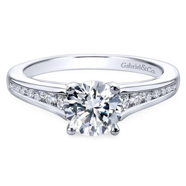 14K White Gold Round Diamond Engagement Ring