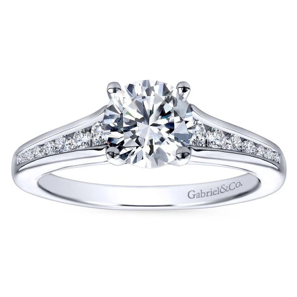 14K White Gold Round Diamond Engagement Ring