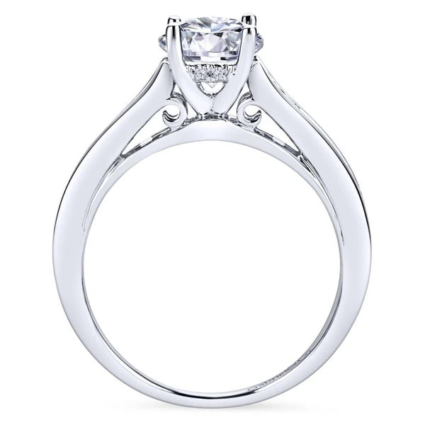 14K White Gold Round Diamond Engagement Ring
