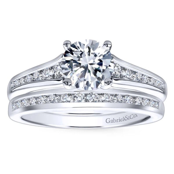 14K White Gold Round Diamond Engagement Ring