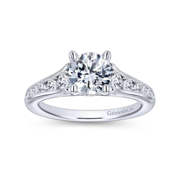 14K White Gold Round Diamond Engagement Ring