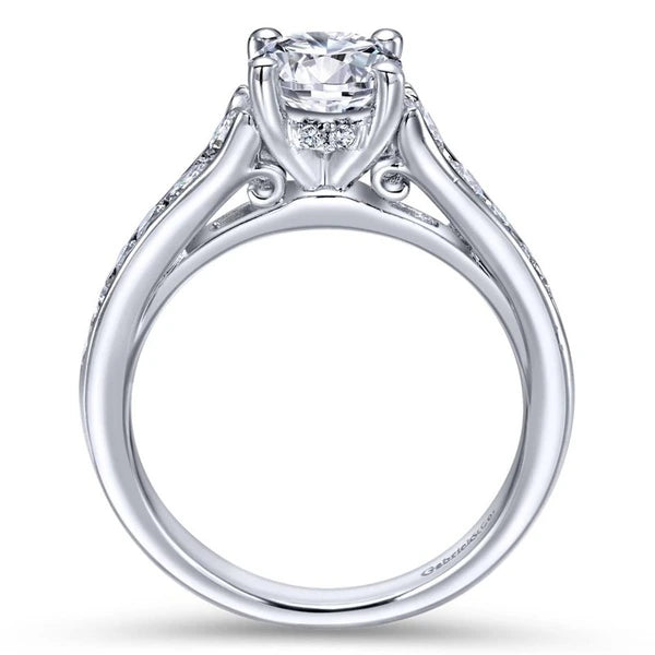 14K White Gold Round Diamond Engagement Ring