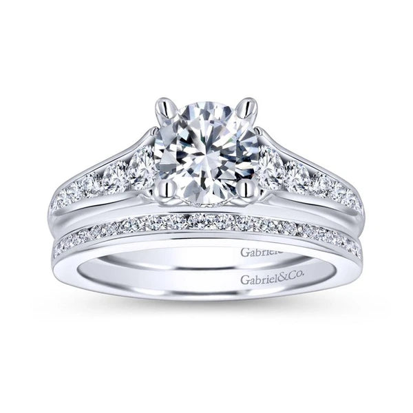 14K White Gold Round Diamond Engagement Ring