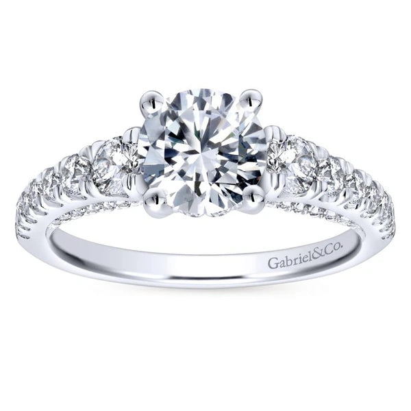 14K White Gold Round Diamond Engagement Ring