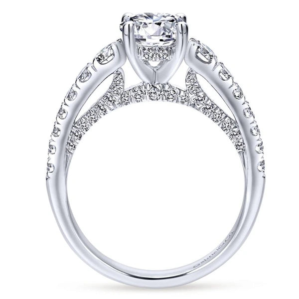 14K White Gold Round Diamond Engagement Ring