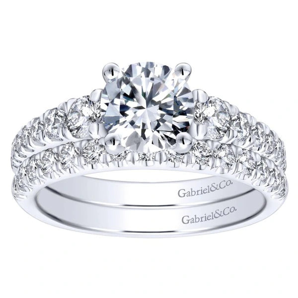 14K White Gold Round Diamond Engagement Ring
