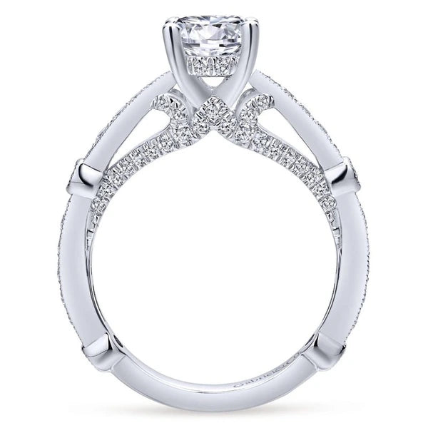 14K White Gold Round Diamond Engagement Ring