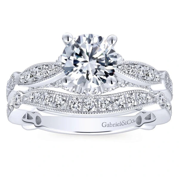 14K White Gold Round Diamond Engagement Ring