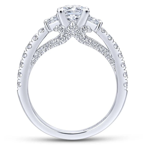14K White Gold Princess Cut Diamond Engagement Ring