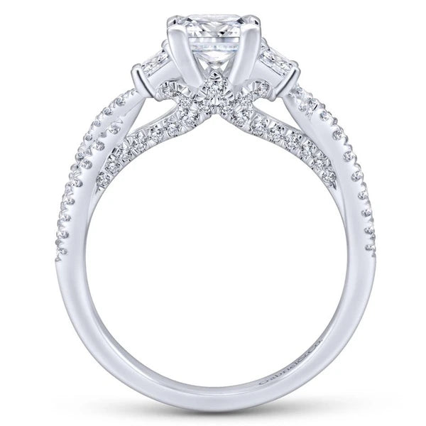 14K White Gold Princess Cut Diamond Engagement Ring