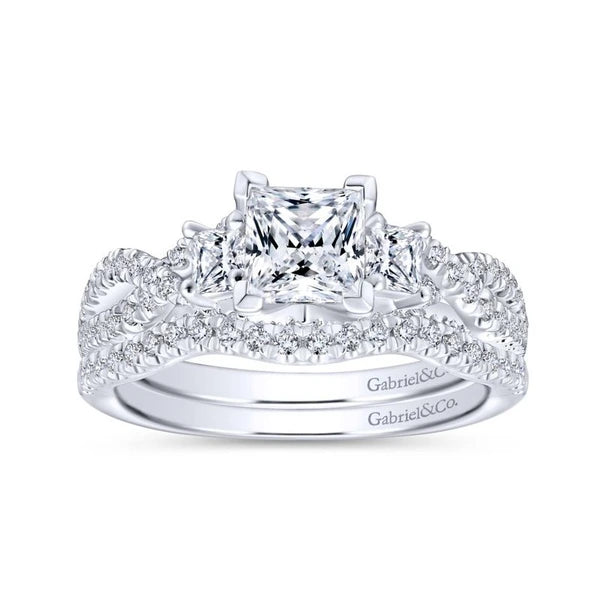 14K White Gold Princess Cut Diamond Engagement Ring