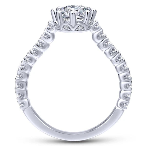 14K White Gold Round Diamond Engagement Ring