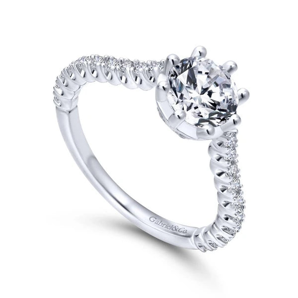 14K White Gold Round Diamond Engagement Ring