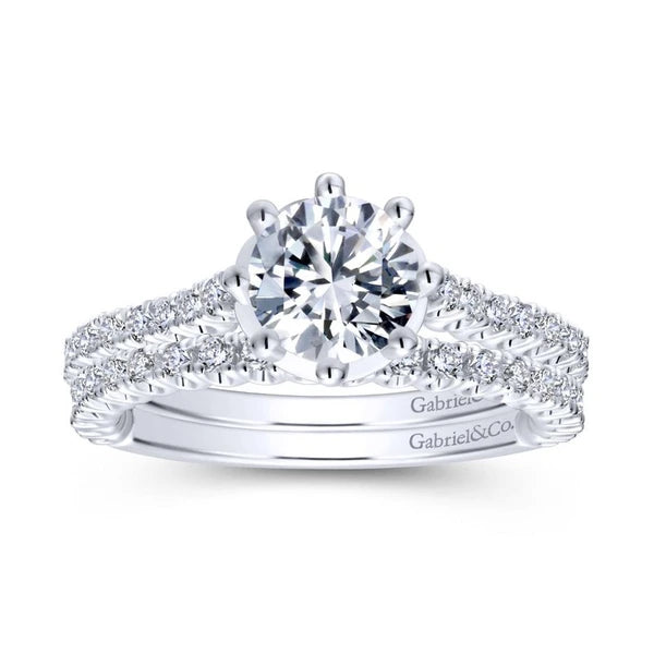 14K White Gold Round Diamond Engagement Ring