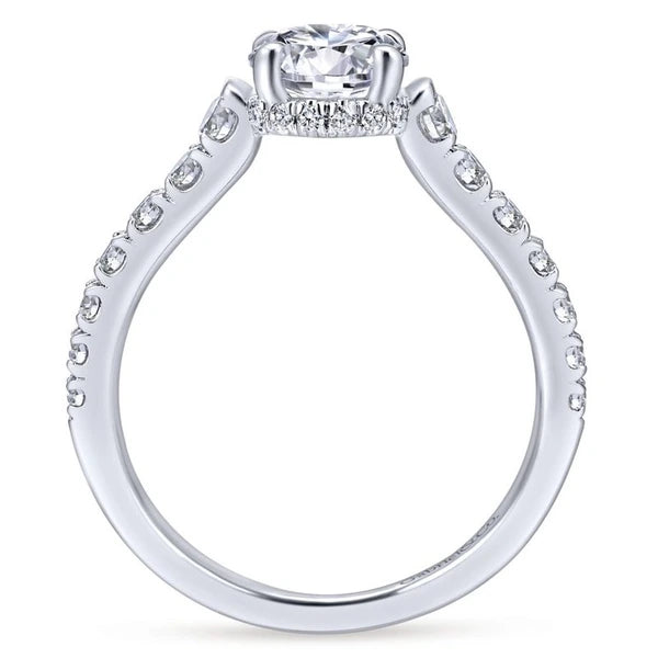 14K White Gold Round Diamond Engagement Ring