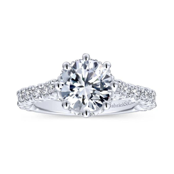 14K White Gold Round Diamond Engagement Ring