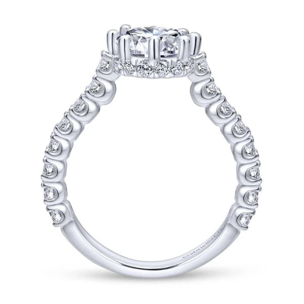 14K White Gold Round Diamond Engagement Ring