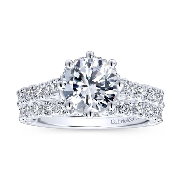 14K White Gold Round Diamond Engagement Ring