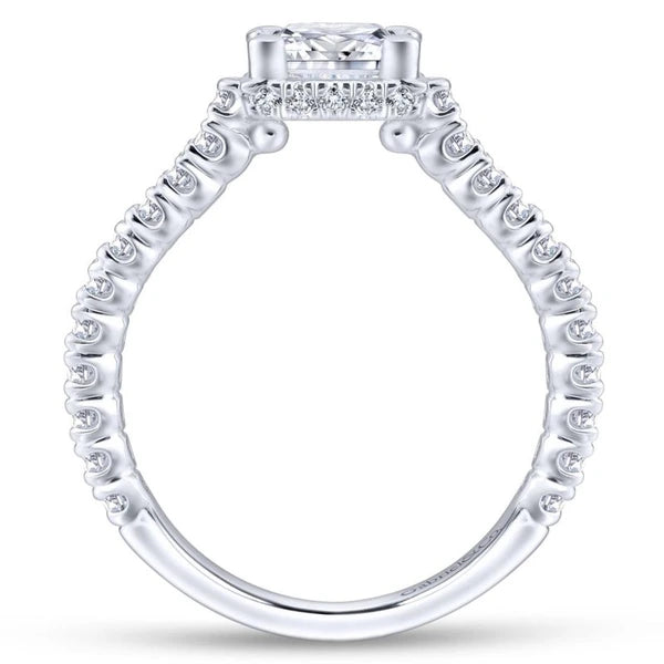 14K White Gold Princess Cut Diamond Engagement Ring