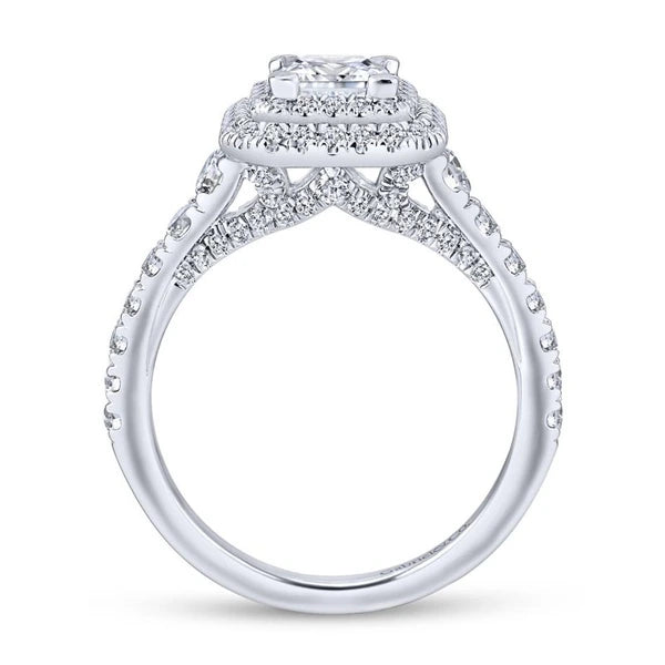 14K White Gold Princess Cut Diamond Engagement Ring