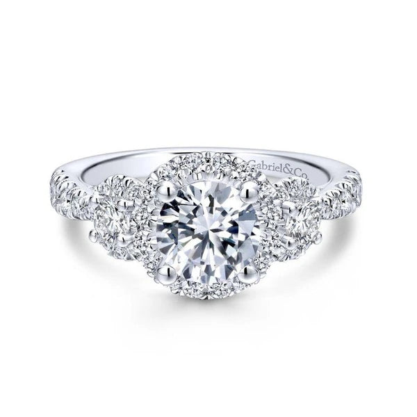 14K White Gold Round Diamond Engagement Ring