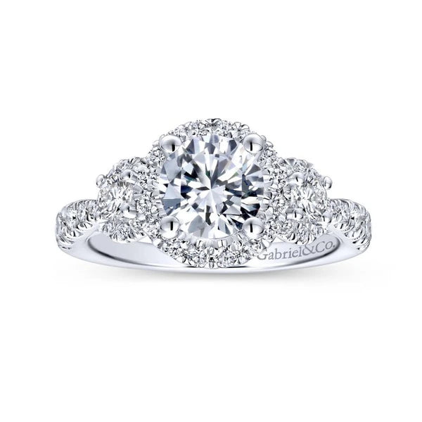 14K White Gold Round Diamond Engagement Ring