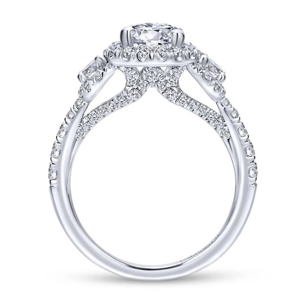 14K White Gold Round Diamond Engagement Ring