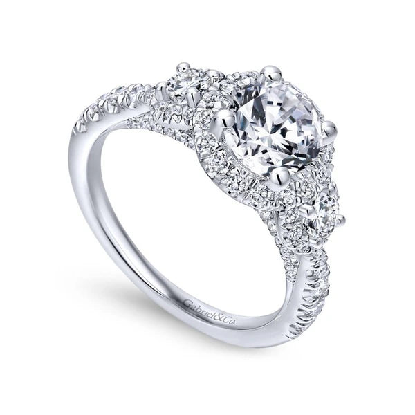 14K White Gold Round Diamond Engagement Ring