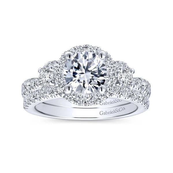 14K White Gold Round Diamond Engagement Ring