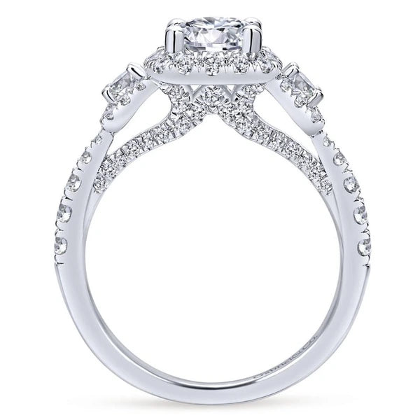14K White Gold Round Diamond Engagement Ring