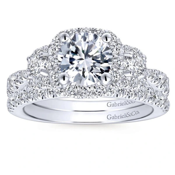 14K White Gold Round Diamond Engagement Ring